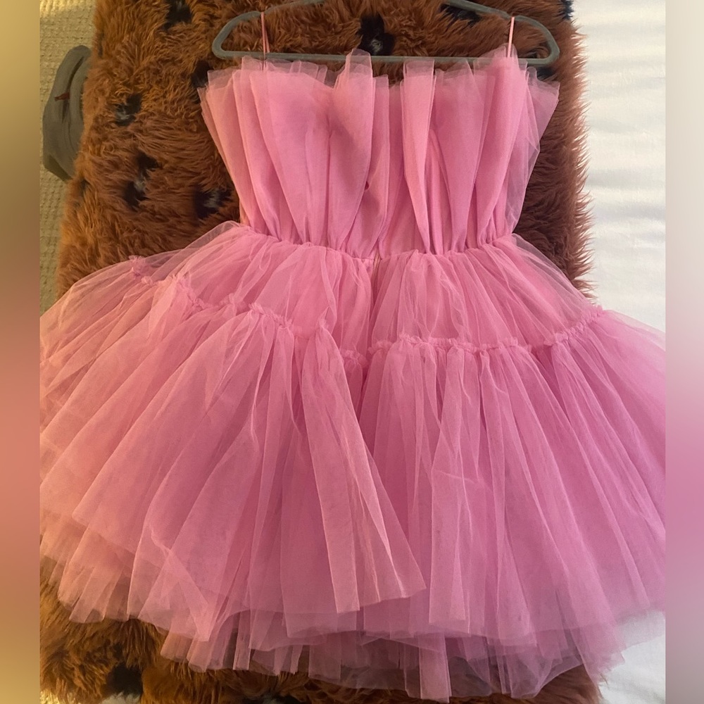 women’s pink tulle mini dress